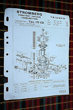 STROMBERG CONSTANT VACUUM CARBURETTERS Two 175 CD for TRIUMPH TR.4 1963-5 TR.4A