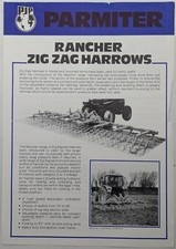 Original Parmiter Rancher Zig Zag Harrows Single Sheet Brochure, c 1983