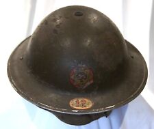 WW2 BRITISH HOME FRONT NFS NATIONAL FIRE SERVICE STEEL HAT 1938 AREA 12 STEVENAG