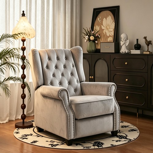 Velvet wingback recliner - wingback, –