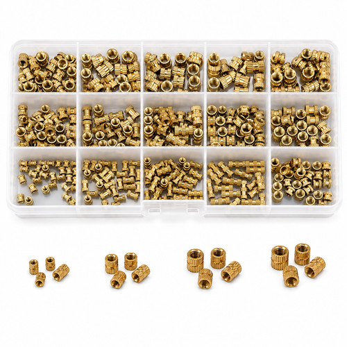 330pcs brass heat set threaded - brass,