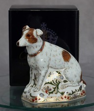 Royal Crown Derby 'Parsons Jack Russell' Boxed Paperweight 1st Quality Gold Stpr