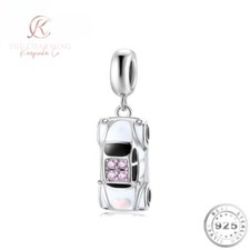 Car Charm Pink & White Genuine