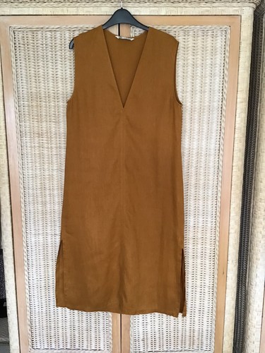 Zara mustard sleeveless linen - zara,