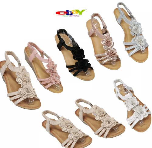 Ladies wedge low - ladies, strappy