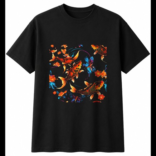 Graphic koi butterfly neon - koi,