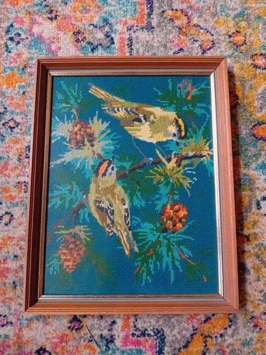 Vintage framed needlepoint - framed,