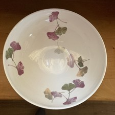 Portmeirion Green Purple Ginkgo Footed Bowl 9.5” Wide 3.75” High