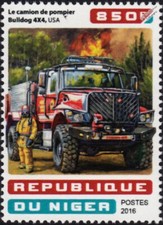 BULLDOG 4x4 Wildfire Fire Engine Brush Truck Firefighting Stamp #401