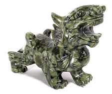 Beautiful Hand Carved Green Jade Dragon 1.3kg  31cm Long