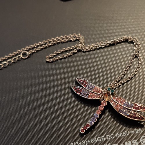 Silver plated dragonfly charm - silver,