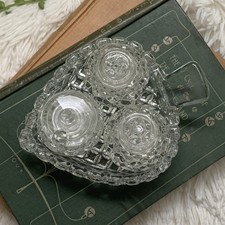 Vintage Cruet Set Cut Glass