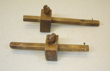 Vintage Tools 2x Wooden Scribes Woodworking Tools, One with Brass Inlay
