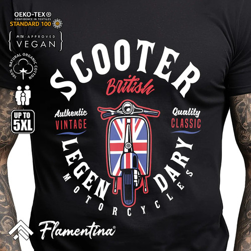 British scooter mens - scooter, tshirt