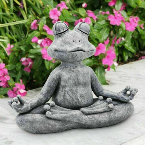 Meditating frog statue outdoor - meditating,