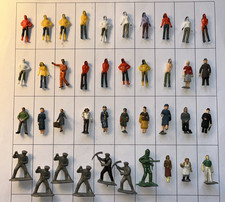 Job lot  - 40 OO/HO Gauge Painted Model Railway Figures - POOR Condition