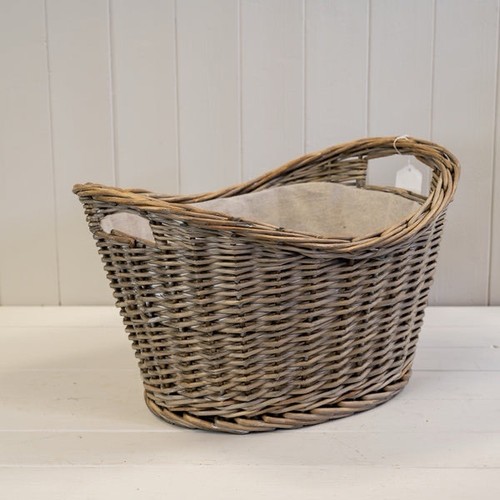 Large oval log basket - basket, with