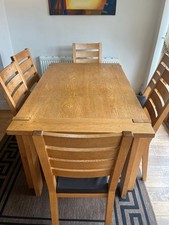 Solid Oak Dining Table with 8