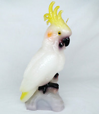 Vintage 1970's Large Wax Cockatoo Candle Figurine Sculpture Decorative Ornament