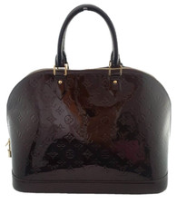 Louis Vuitton Amarante Monogram Vernis Alma Gm Handbag, Authentic.