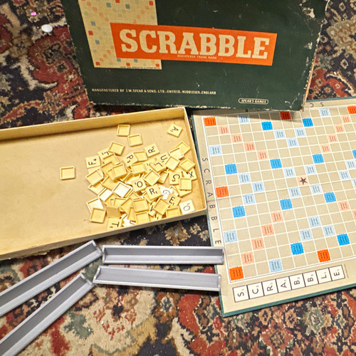 Scrabble board game pieces - board,