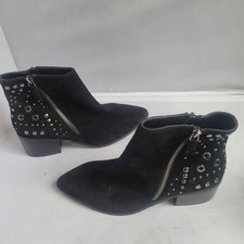 Tahari Black Swede Boots Size