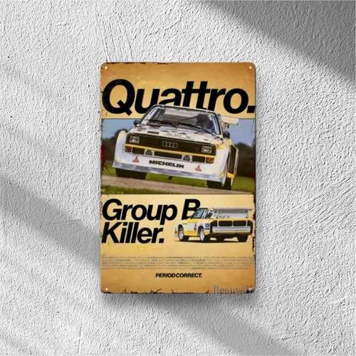 Audi urquattro metal sign wall - metal,