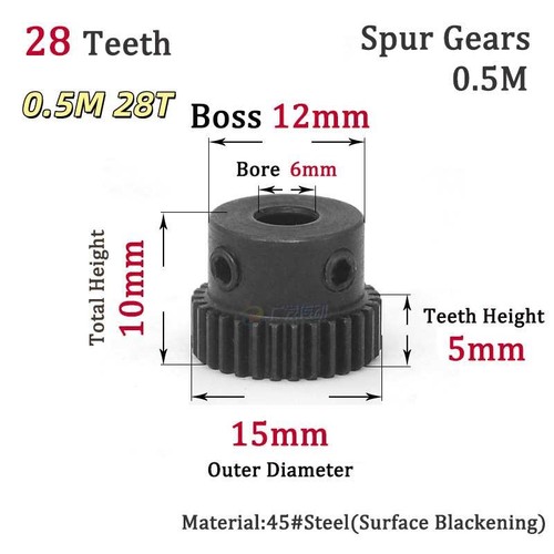 Spur gears steel pinion - steel,