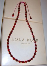 LOLA ROSE DEEP RED QUARTZ GOLD SPACER ADJUSTABLE NECKLACE 20"-26" NIKKI & ME QVC