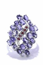Silver Ring Iolite Ruby