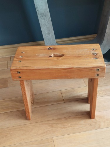 Vintage pine stool - vintage,