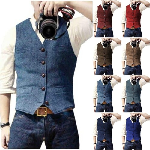 Mens tweed waistcoat - mens, western