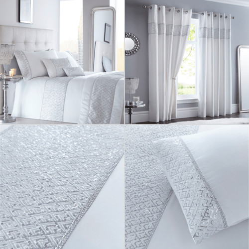 White shimmer sequin - shimmer, diamante