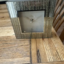 NEXT GLITTERY SILVER MANTEL CLOCK IN EXCELLENT CONDITION AND WORKING ORDER