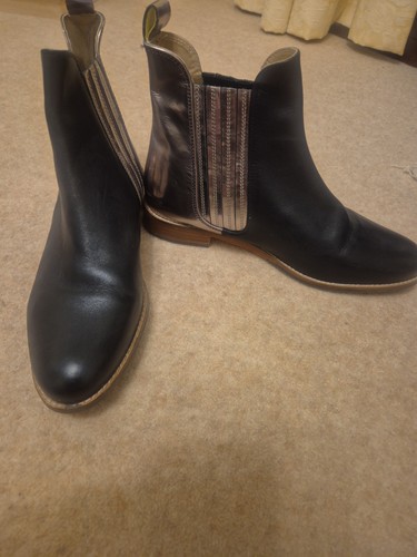 Joules black leather - leather, chelesa