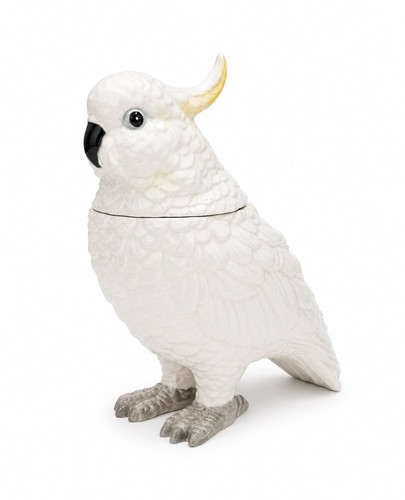 White ceramic parrot storage - ceramic,