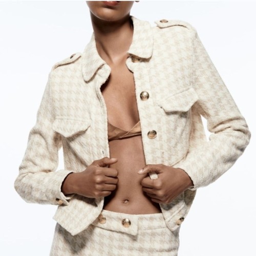 Zara beige houndstooth - zara,