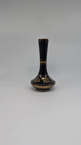 Vintage greek small black vase - greek,