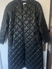 Zara Black Quilted Long Coat /