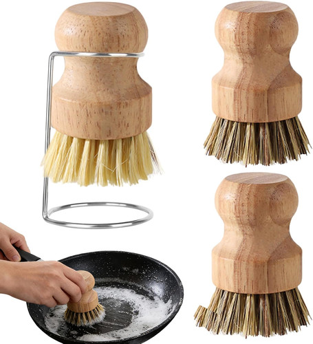 Bamboo palm brush 3pcs - bamboo, brush,