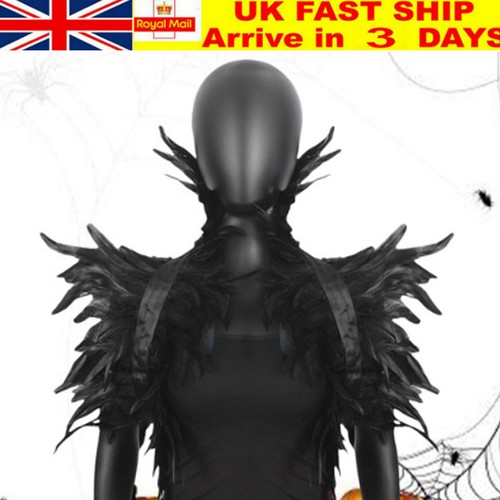 Gothic natural feather collar - gothic,