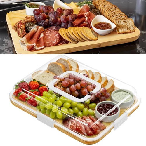 Portable bamboo cheese board - cheese,
