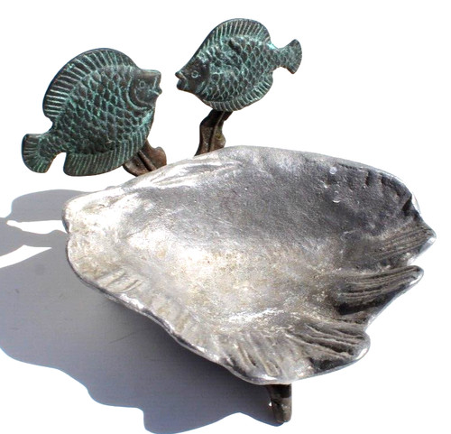 Vintage metal fish - metal,