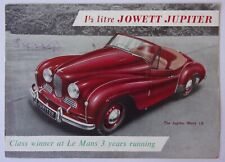 JOWETT JUPITER 1 1/2 LITRE orig 1952 UK Mkt Sales Brochure