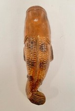 Vintage Japanese Carp Koi Fish Vase Showa Retro Wood Flower Ikebana Craft Ghibli