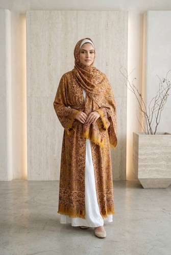 Luxury pashmina abaya 3pc - pashmina,