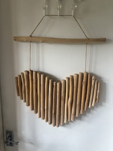 Large hanging driftwood heart - hanging,