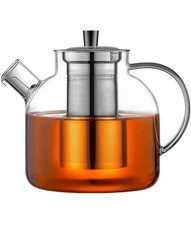 Ehugos Glass Teapot, 1500ml Stovetop Safe Tea Kettle with Infuser Borosilicate
