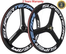 70mm Tri Spoke Carbon Wheels Road/Track Bike Clincher Bicycle Wheelset 700C Race
