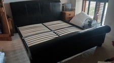 Super King sized leather bed frame
